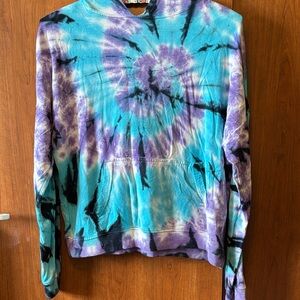 Tie-Dye Women's Sweater - Blue and Purple